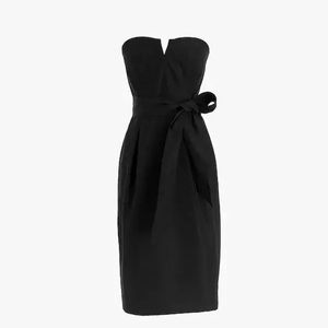 J. Crew Strapless Dress Silk Faille Black Cocktail